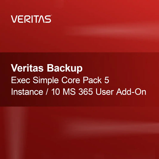 Veritas Backup Exec Simple Core Pack 5 Instance / 10 MS 365 Χρήστης Πρόσθετο